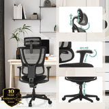 Luksustoimistotuoli ERGOHUMAN SLIM ECO F GEN2 säädettävällä niskatuella ja käsinojilla, valmistaja hjh OFFICE (tekoälyllä luotu kuva)