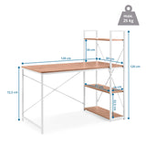 Kirjoituspöydän Easy Up3 mittapiirros, mitat 120 × 60 cm ja kokonaiskorkeus 120 cm, valmistaja hjh LIVING