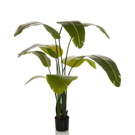 Vihreä Tekokasvi BANANE suurilla lehdillä mustassa ruukussa, valmistaja hjh OFFICE