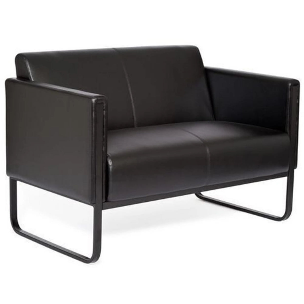 Musta leposohva BALI BLACK kaksipaikkaisena metallirungolla, valmistaja hjh OFFICE