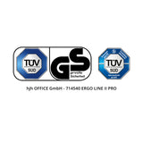 TÜV SÜD GS geprüfte Sicherheit Sicherheit geprüft Produktion überwacht TÜV SÜD tuev-sued.de/ps-zert hjh OFFICE GmbH - 714540 ERGO LINE II PRO
