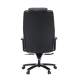 XXL Pullmann Gen2-pyörivän tuolin takanäkymä mustassa keinonahassa viidellä kaksoispyörällä, valmistaja hjh OFFICE