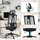 Säädettävä niskatuki, hengittävä selkänoja ja korkeussäätö ammattitason toimistotuolissa TRAMORE, valmistaja hjh OFFICE