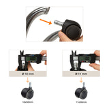 Messung des Bolzendurchmessers von 10 mm und 11 mm für Stuhlrollen 5x ROLO FIX 10mm/50mm von hjh OFFICE