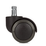 Musta tuolin rulla 5x ROLO No-Noise 11mm/50mm koville lattioille metallitapilla, valmistaja hjh OFFICE