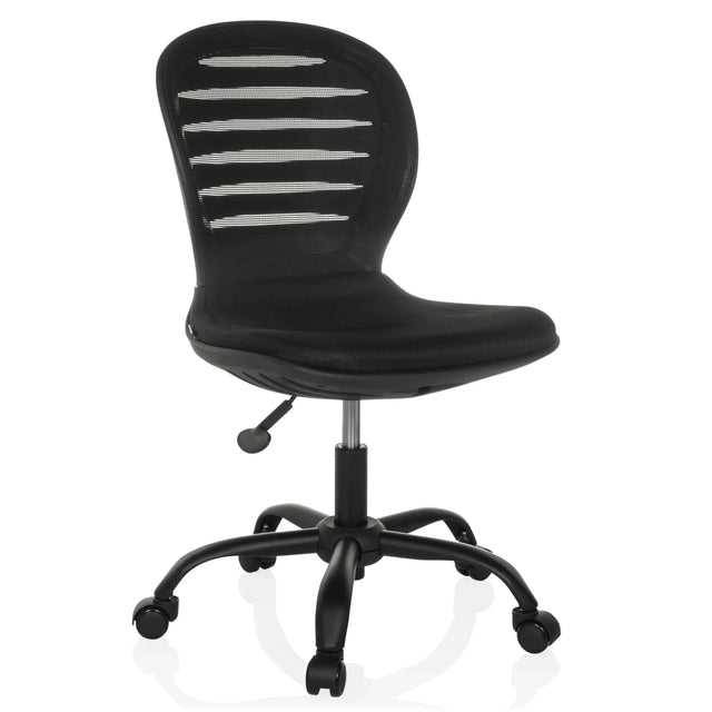 Musta Home Office -toimistotuoli CASLA verkkoselkänojalla ja viidellä pyörällä, valmistaja hjh OFFICE