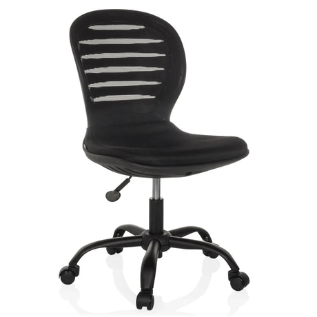 Musta Home Office -toimistotuoli CASLA verkkoselkänojalla ja viidellä pyörällä, valmistaja hjh OFFICE