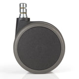 Yksittäinen musta 5x ROLO No-Noise 11mm/75mm tuolin rulla koville lattioille metallisella kiinnitystapilla, valmistaja hjh OFFICE