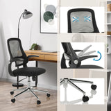 Musta Home Office -toimistotuoli MIKO B ECO, jossa on verkkoselkänoja, säädettävät käsinojat ja pyörät, valmistaja hjh OFFICE