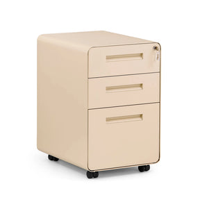 Beige metallinen Rullalaatikosto COLOR PLUS I kolmella laatikolla ja pyörillä, valmistaja hjh OFFICE