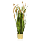 Tekokasvi CORTADERIA I beige ja vihreä kultaisessa ruukussa, valmistaja hjh OFFICE