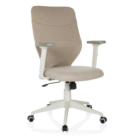 Home Office -toimistotuoli COSIO II beigellä kangasverhoilulla ja valkoisella rungolla, valmistaja hjh OFFICE