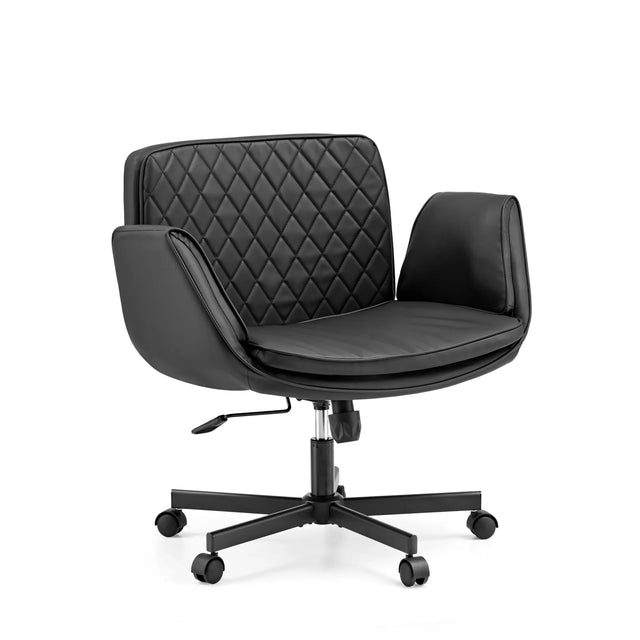 Musta Home Office -toimistotuoli Criss-Cross 10, jossa on tikattu selkänoja ja pyörät, valmistaja hjh LIVING