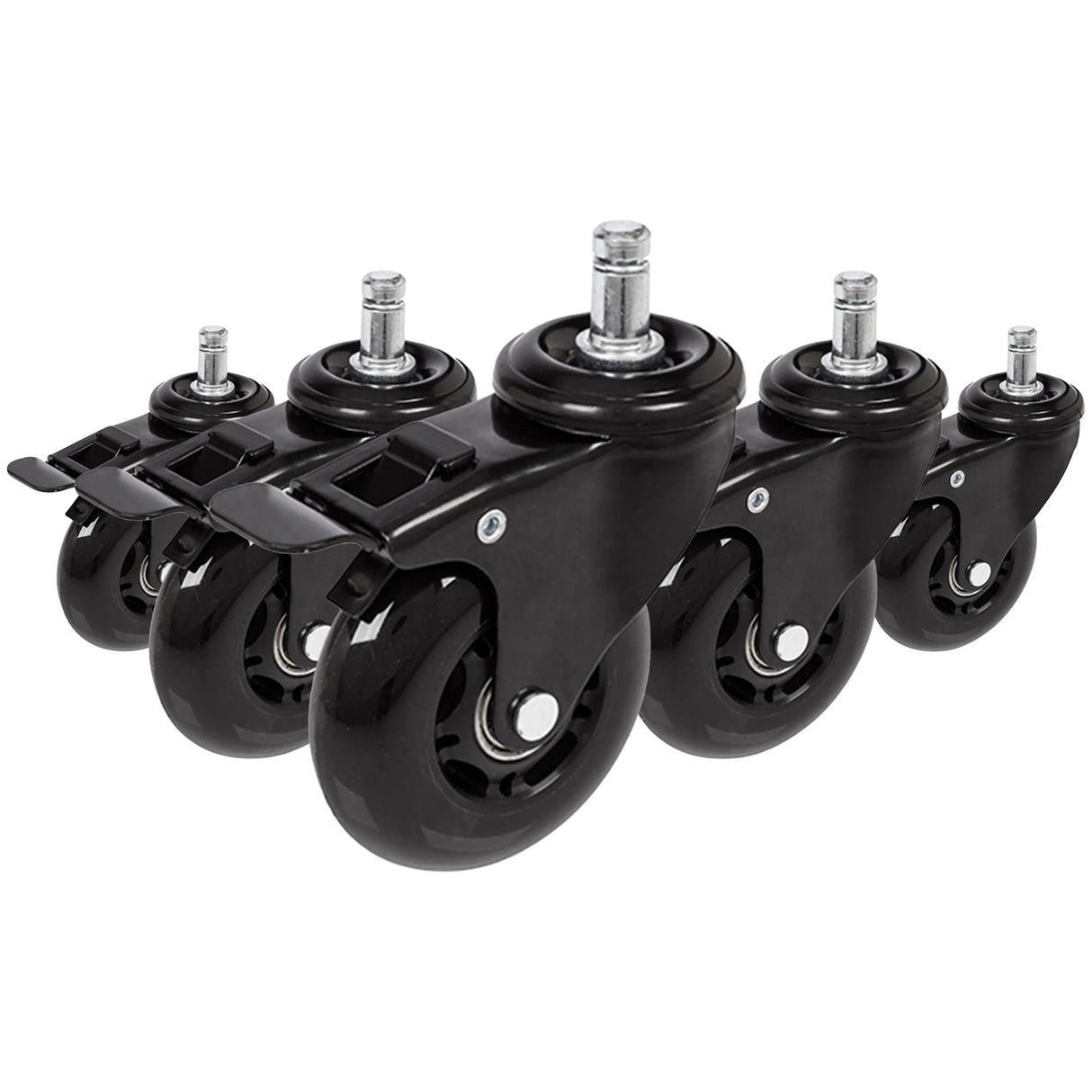 5x ROLO SKATE S 11mm/75mm sis. Seisontajarrun | Kovat lattiat - Tuolin rulla 