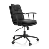 Musta Home Office -toimistotuoli SMALLO pehmusteella ja viisisakaraisella rullajalustalla, valmistaja hjh OFFICE – 360 asteen näkymä (etuviistonäkymä 60°)