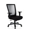 Schwarzer Drehstuhl XXL EXTENDER mit Netzrückenlehne und Armlehnen von hjh OFFICE