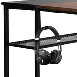 Kuulokkeet WORKSPACE H I-kirjoituspöydän tasolla, väri musta-ruskea, valmistaja hjh OFFICE