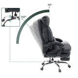 Musta Home Office -toimistotuoli Relax Legoro jalkatukella ja kromatulla jalkaristillä, valmistaja MyBuero
