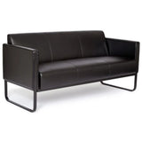 Musta BALI BLACK leposohva kolmen hengen istuimella ja minimalistisella metallirungolla, valmistaja hjh OFFICE