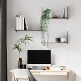 Vihreä Tekokasvi EUCALYPTUS CLIMB ruskeassa maljakossa työpöydällä, valmistaja hjh OFFICE