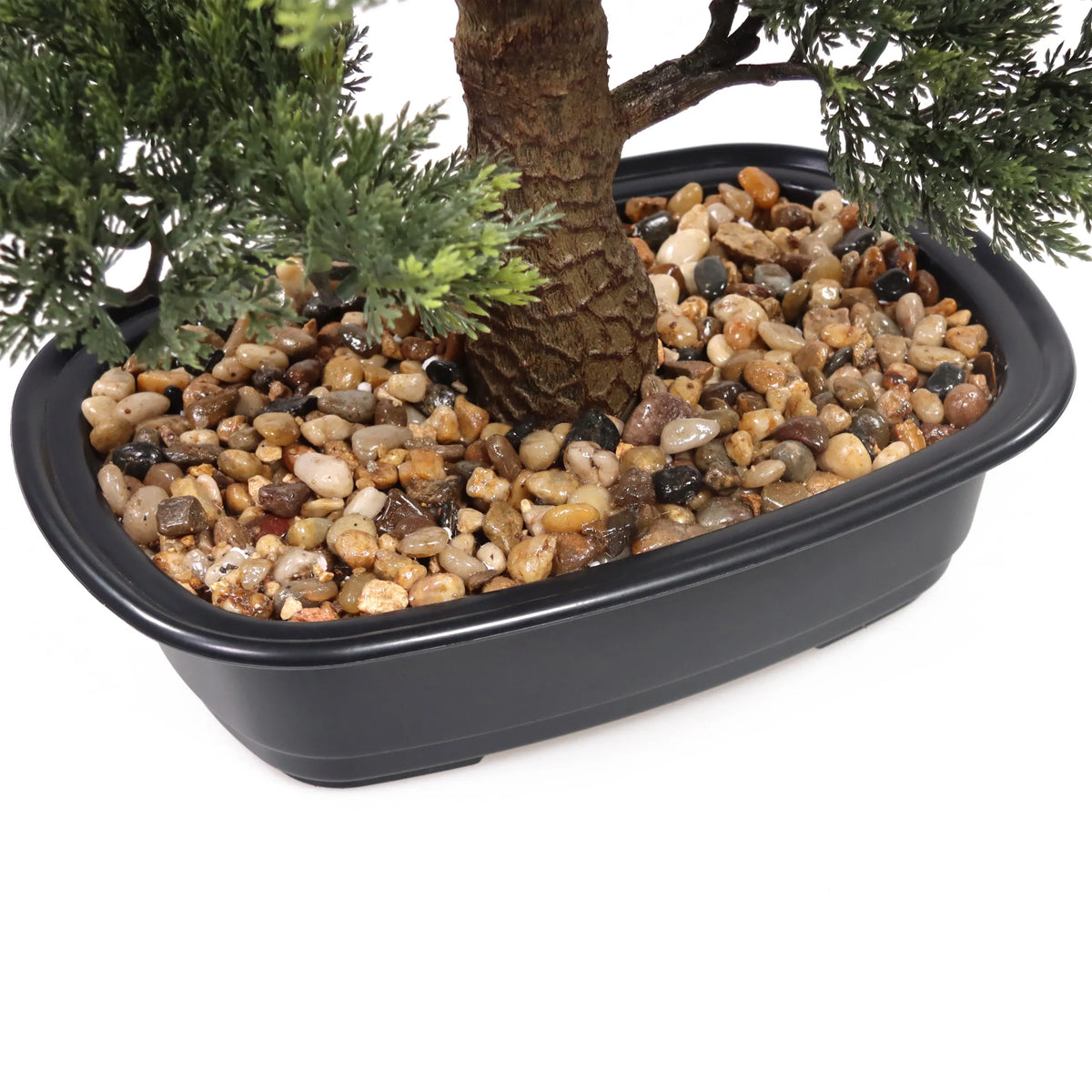 Tekokasvi BONSAI-rungon ja jalustan ruskeat koristekivet, valmistaja hjh OFFICE