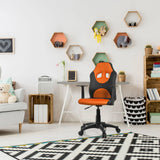 Lasten pyörivä tuoli KID GAME AL mustana ja oranssina pyörillä ja käsinojilla, valmistaja hjh OFFICE