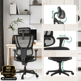 Luksustoimistotuoli ERGOHUMAN SLIM ECO F GEN2 säädettävällä niskatuella ja käsinojilla, valmistaja hjh OFFICE (tekoälyllä luotu kuva)