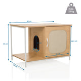 Kissanmaja KITTYHOME 1 mittojen piirustus, buukki 80 × 48 cm, valmistaja hjh LIVING