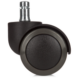 Musta Tuolin rulla 5x ROLO 11mm/50mm koville lattioille, hopeinen metallitappi, valmistaja hjh OFFICE – 360 asteen näkymä (takanäkymä 180°)