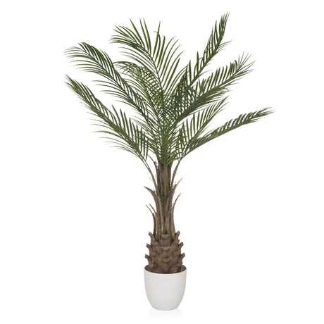 Vihreä Tekokasvi DRACAENA viuhkamaisilla palmunlehdillä valkoisessa ruukussa, valmistaja hjh OFFICE