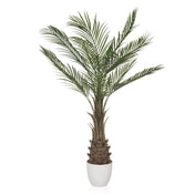 Vihreä Tekokasvi DRACAENA viuhkamaisilla palmunlehdillä valkoisessa ruukussa, valmistaja hjh OFFICE