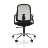 Musta Home Office -toimistotuoli SEDIOLO B verkkoselkänojalla ja viisipyöräisellä jalustalla, valmistaja hjh OFFICE – 360 asteen näkymä (etunäkymä 0°)