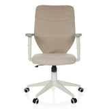 Beige Home Office -toimistotuoli COSIO II käsinojilla ja viisipisteisellä rullajalustalla, valmistaja hjh OFFICE – 360 asteen näkymä (etunäkymä 0°)