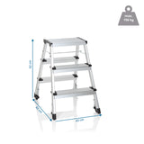 Taitettavat tikkaat SOLID IV mittojen esitys, korkeus 62 cm ja leveys 43 cm, valmistaja hjh OFFICE