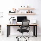 Musta Home Office -toimistotuoli MIKO B ECO, jossa on verkkoselkänoja ja käsinojat, valmistaja hjh OFFICE
