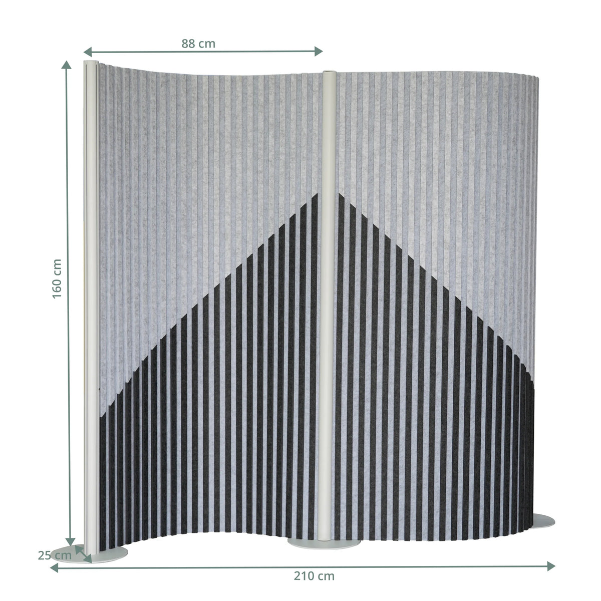 Väliseinä Flexmiut Wave mitan piirros 210 × 160 cm, valmistaja hjh OFFICE