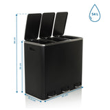 Roskakori Clean 9 mittapiirros, 61 × 31,5 cm ja 54 L tilavuus, valmistaja hjh OFFICE