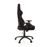 Musta Pelituoli GAME FORCE niskatuella, käsinojilla ja viisipisteisellä rullajalustalla, valmistaja hjh OFFICE – 360 asteen näkymä (sivuprofiili 80°)