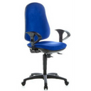 Profi-Bürostuhl ERGO SYDNEY mit blauem Stoffbezug, Armlehnen und Rollen von Topstar