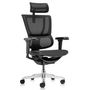 Luksustoimistotuoli ERGOHUMAN SLIM ULTRA GEN2 mustalla verkkoverhoilulla ja niskatuella, valmistaja hjh OFFICE