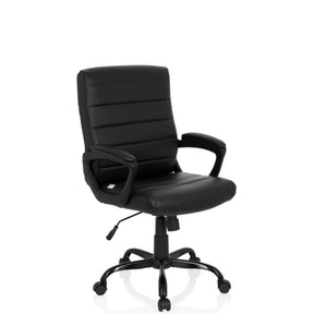 Musta Home Office -toimistotuoli ERGOSMOOTH BIG tikatulla verhoilulla ja käsinojilla, valmistaja hjh OFFICE