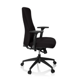 Musta Ammattitason toimistotuoli OFFICE XT PRO käsinojilla ja viisipisteisellä rulla-alustalla, valmistaja hjh OFFICE – 360 asteen näkymä (sivuprofiili 80°)
