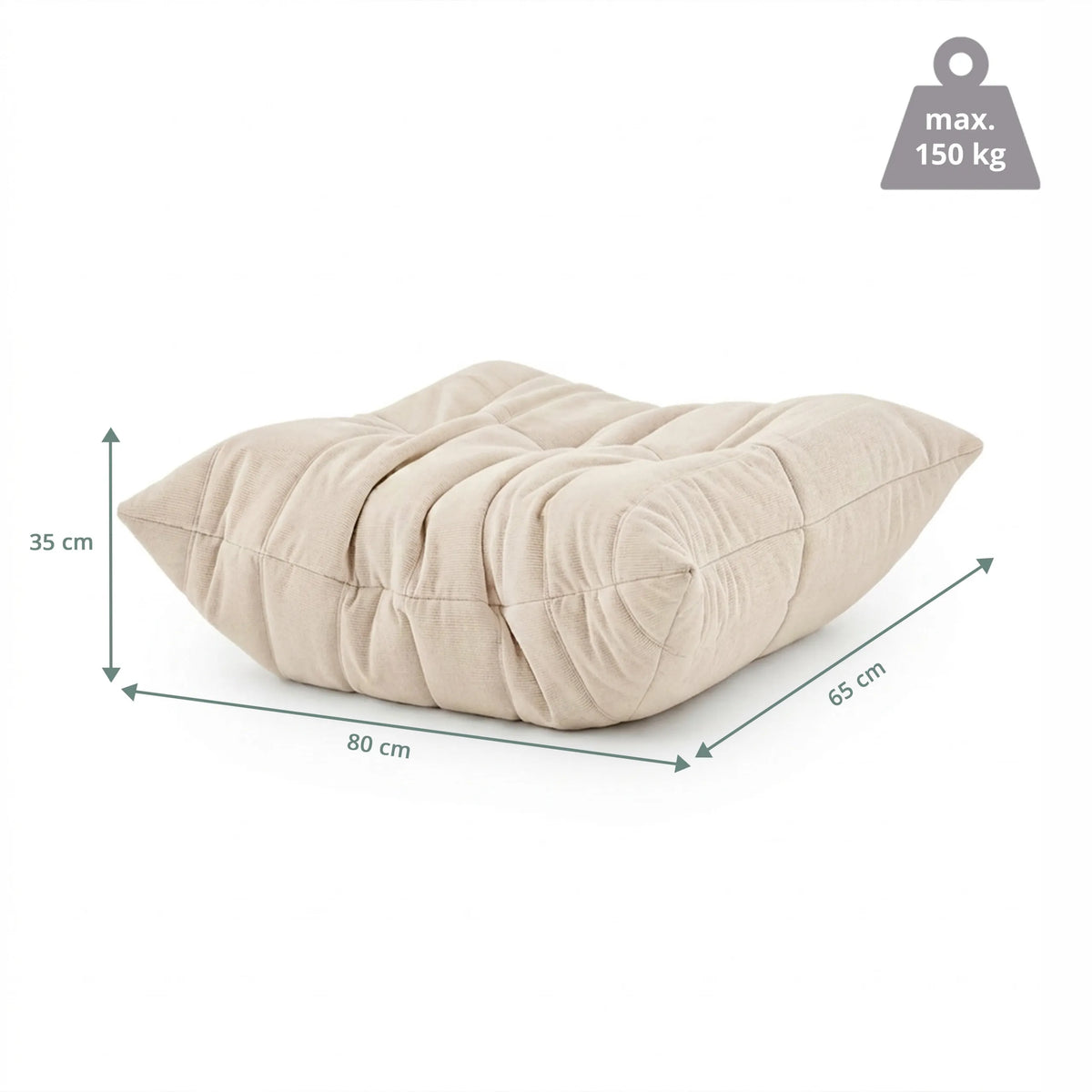 Mitat Istuinsäkit Sitzolo Podi, 80 × 65 cm ja maksimikuorma 150 kg, valmistaja hjh LIVING