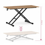 Höhenverstellung des Tisches Worktime Lift in Eiche/Schwarz mit einem Bereich von 10 bis 70 cm von hjh OFFICE