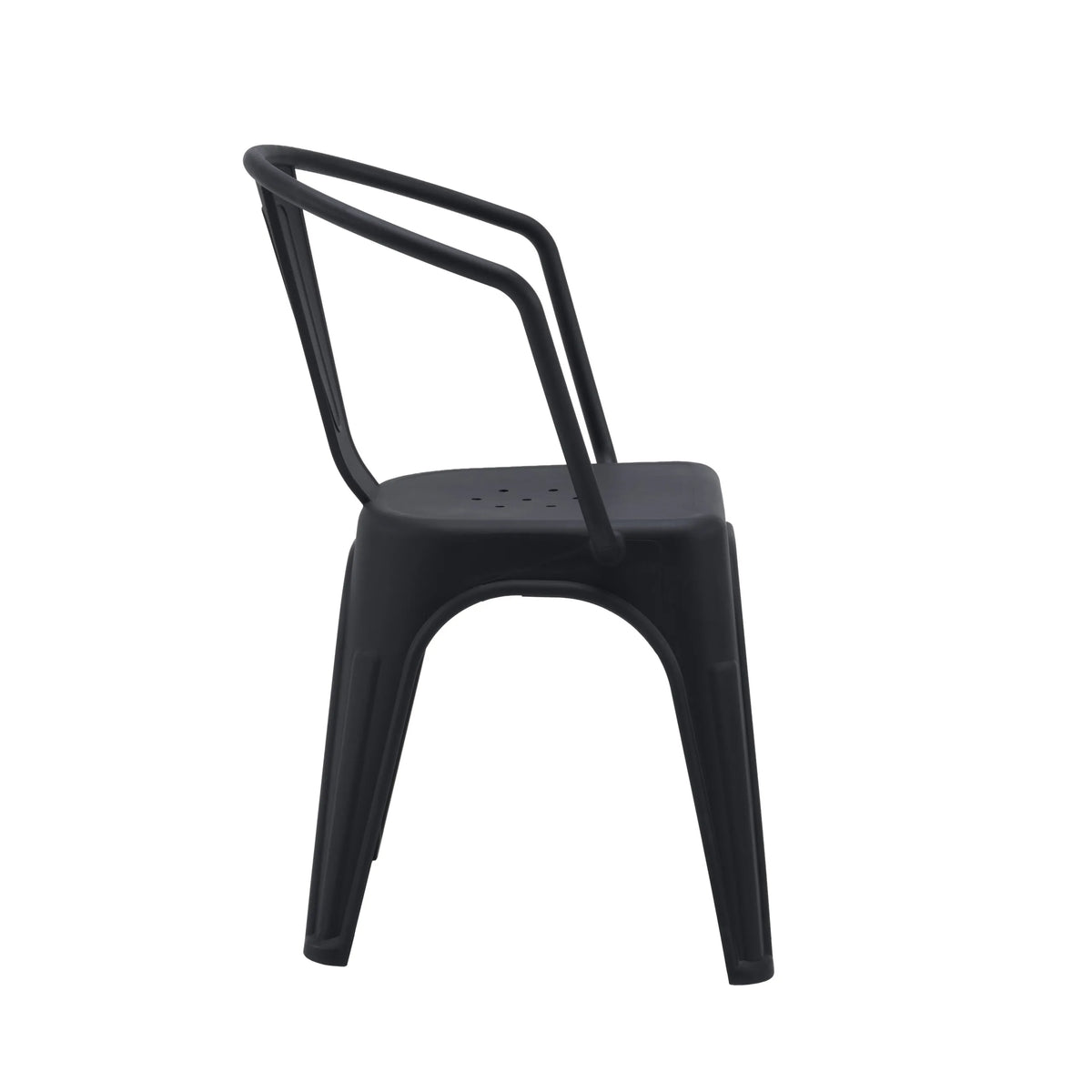 Musta Bistrotuoli Vantaggio Poly, jossa on integroitu muovinen selkänoja, valmistaja hjh OFFICE