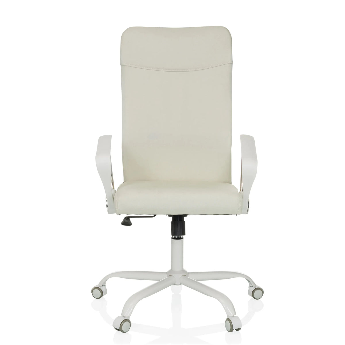 Beige Home Office -toimistotuoli STRYKA W käsinojilla ja viisipyöräisellä jalustalla, valmistaja hjh OFFICE – 360 asteen näkymä (etunäkymä 0°)
