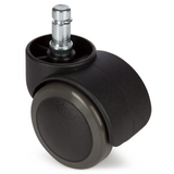 Musta tuolin rulla 5x ROLO 10mm/50mm koville lattioille metallisella tapilla, valmistaja hjh OFFICE – 360 asteen näkymä (etunäkymä 0°)