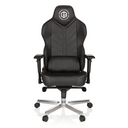 Musta Pelituoli GAMEBREAKER COLOSSUS keinonahkaverhoilulla ja kiillotetulla tähtijalalla, valmistaja hjh OFFICE