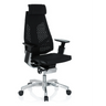 High End -toimistotuoli GENIDIA PRO mustalla verkkoverhoilulla, niskatuella ja kiillotetulla jalustalla, valmistaja hjh OFFICE