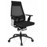 Ammattitason toimistotuoli GENIDIA SMART BLACK CM mustalla verkkokankaalla ja kromiyksityiskohdilla, valmistaja hjh OFFICE